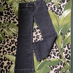WHBM black wash wide leg trouser jeans size 8